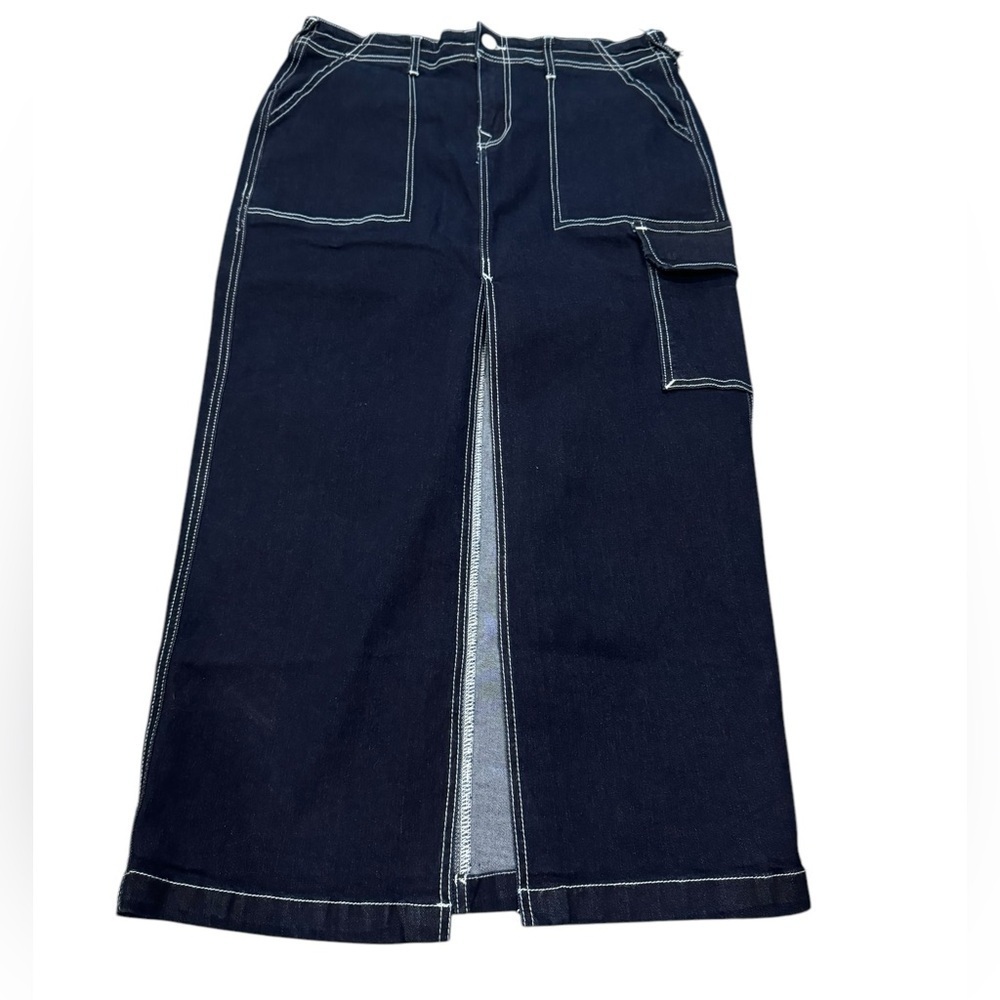 NWT True Religion Split skirt Denim Maxi size 30/10 US Dark Wash